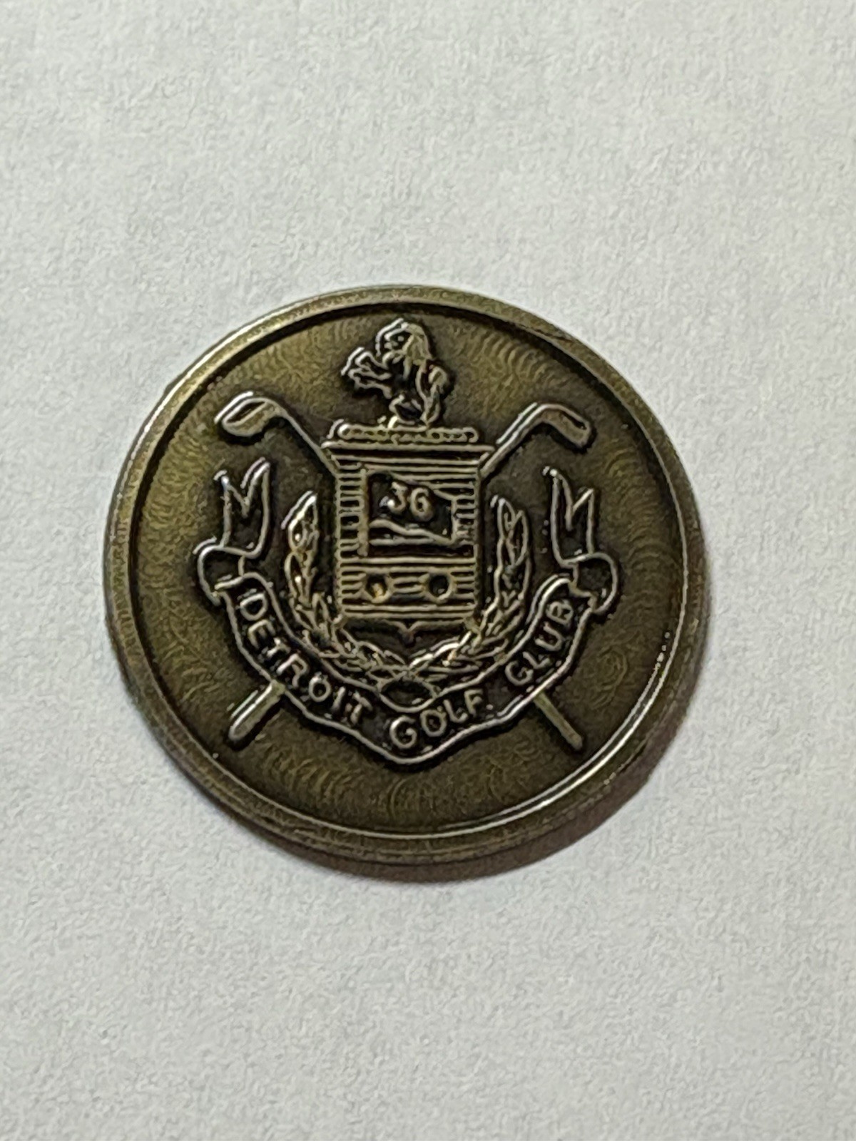 Rare Detroit Golf Club 1" Coin Style Golf Marker - Detroit, Michigan - A Beauty!