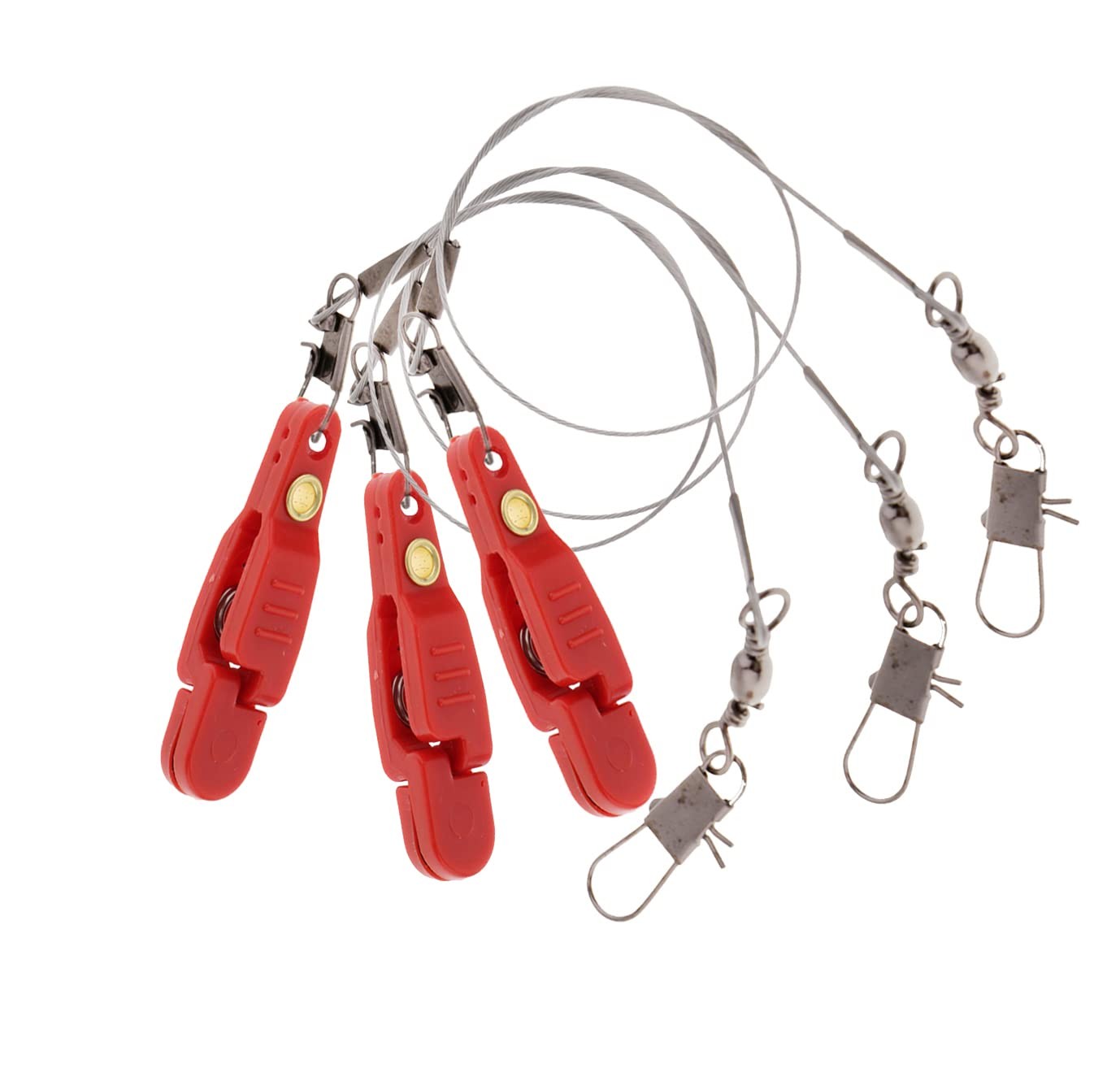 3 Pack Downrigger Fishing Quick Release Clips with Steel Fishing Line