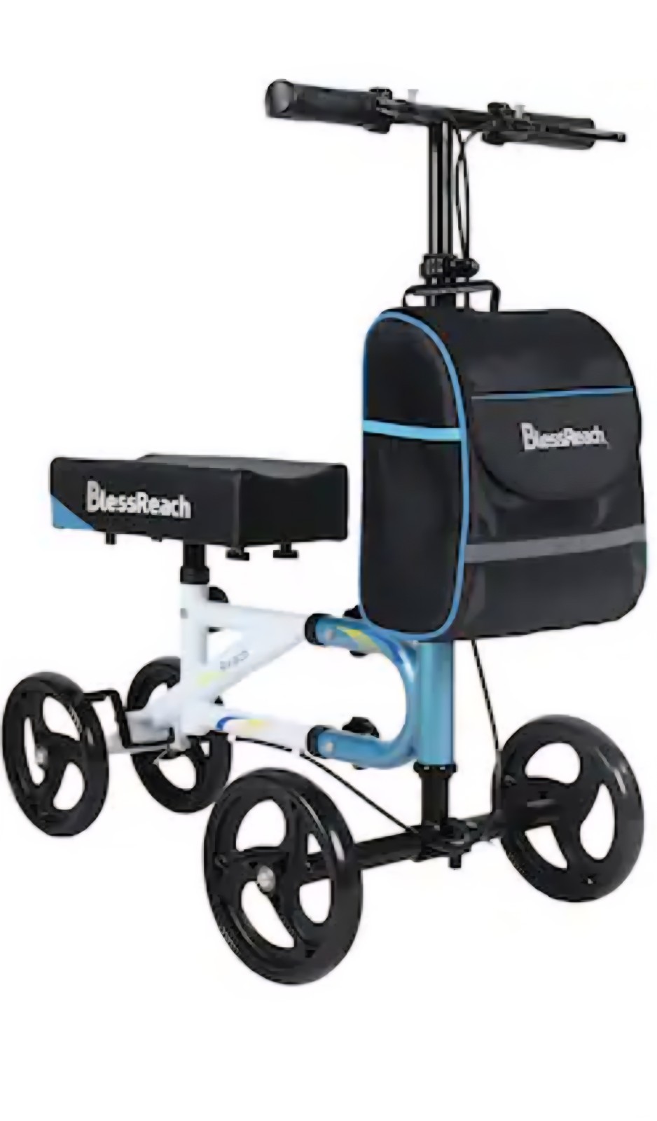 Knee Scooter for Adults Walker for Foot Injuries with Dual Braking System Blue