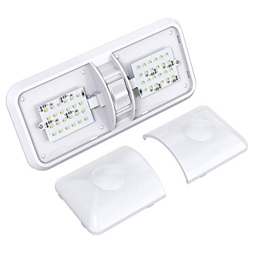 5 Pack RV LED Ceiling Double Dome Light Fixture with ON/Off Switch Interior