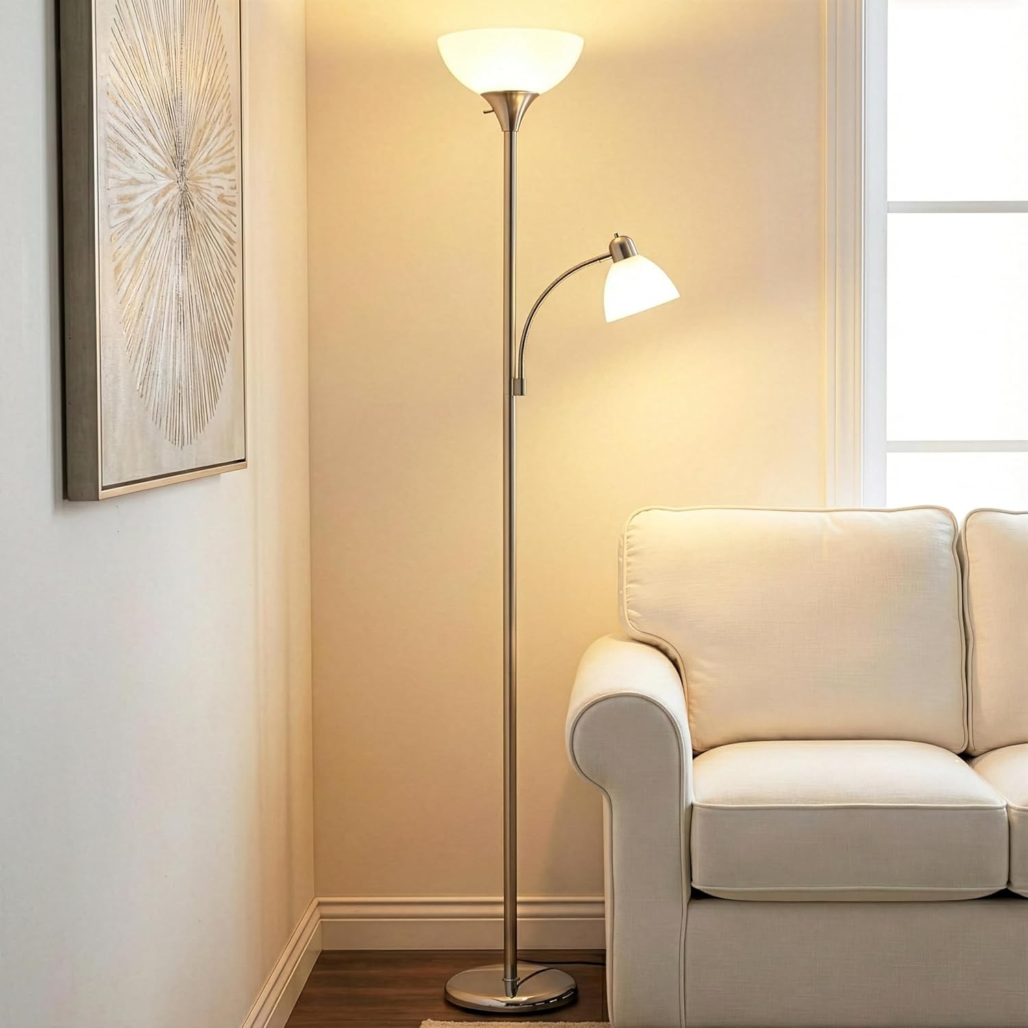 Sky Dome Plus LED Floor lamp,Torchiere Super Bright Floor Lamp with Reading Lamp