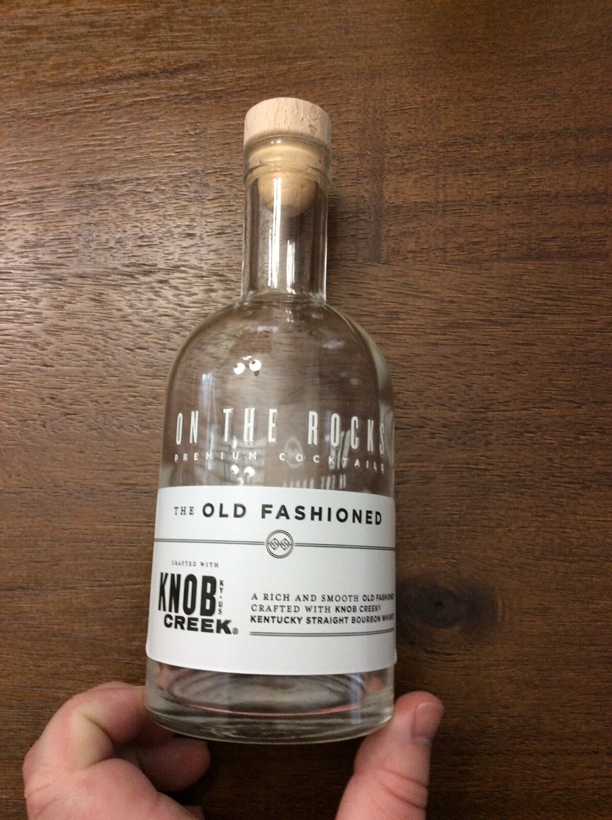 EMPTY On The Rocks Old Fashioned Knob Creek Cocktail Corked Bottle 375 ml