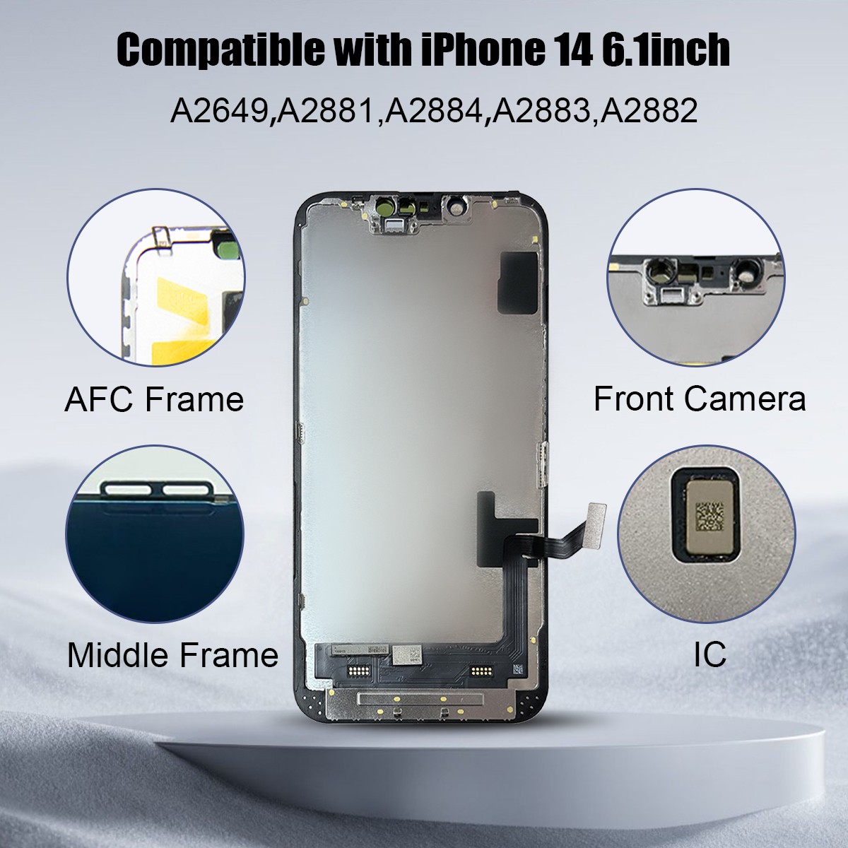 For iPhone 14 LCD Display Touch Screen Digitizer Assembly Frame Replacement