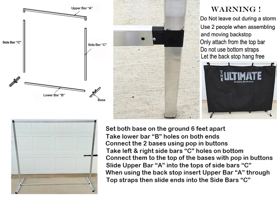 Archery Bow Target or Shooting Backstop Stand Size 6' X 6'