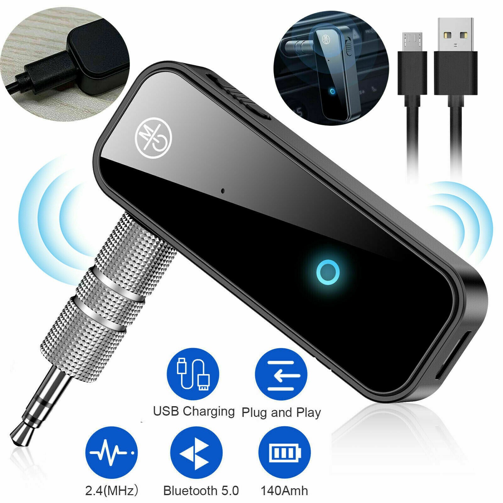 3.5mm USB Port Universal Bluetooth Audio Adapter Wireless Transmitter Receiver