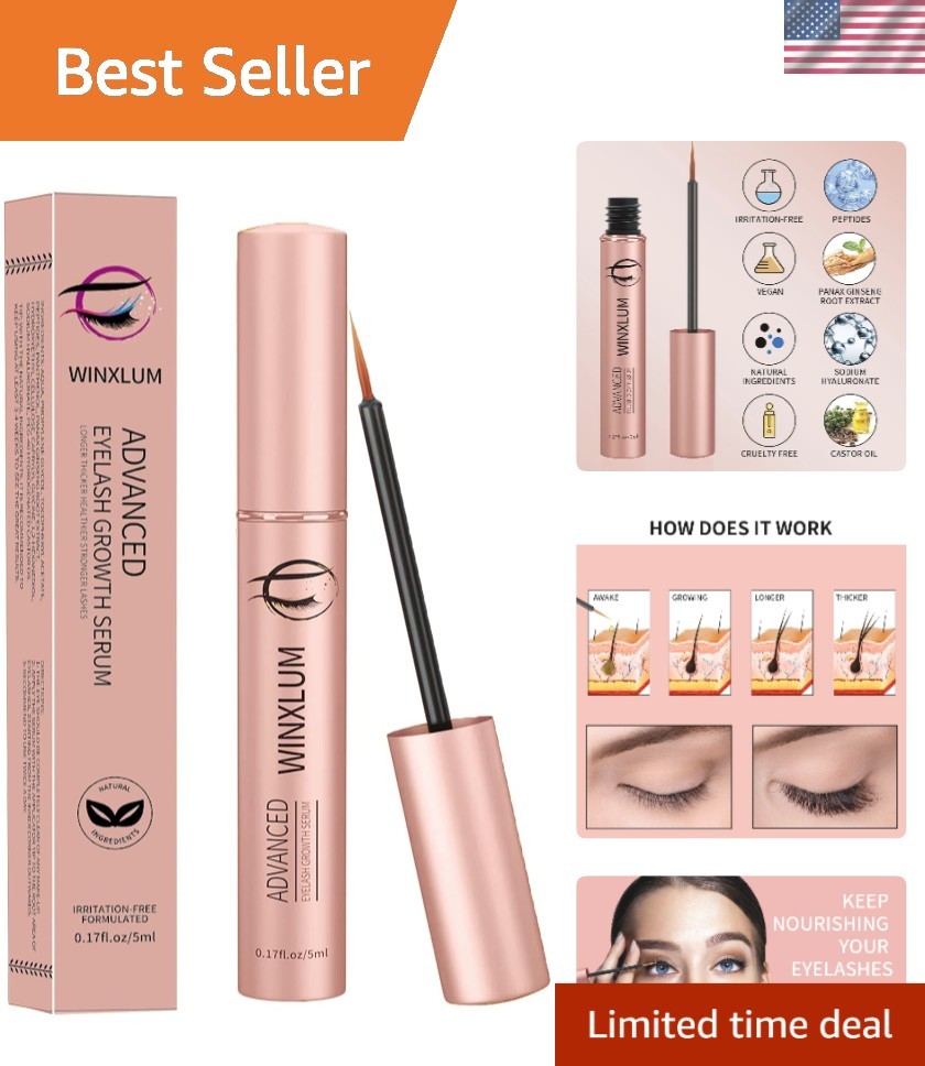 Enhance Your Beauty: 5ML Eyelash & Brow Serum for Dramatic Looks, Pink Design