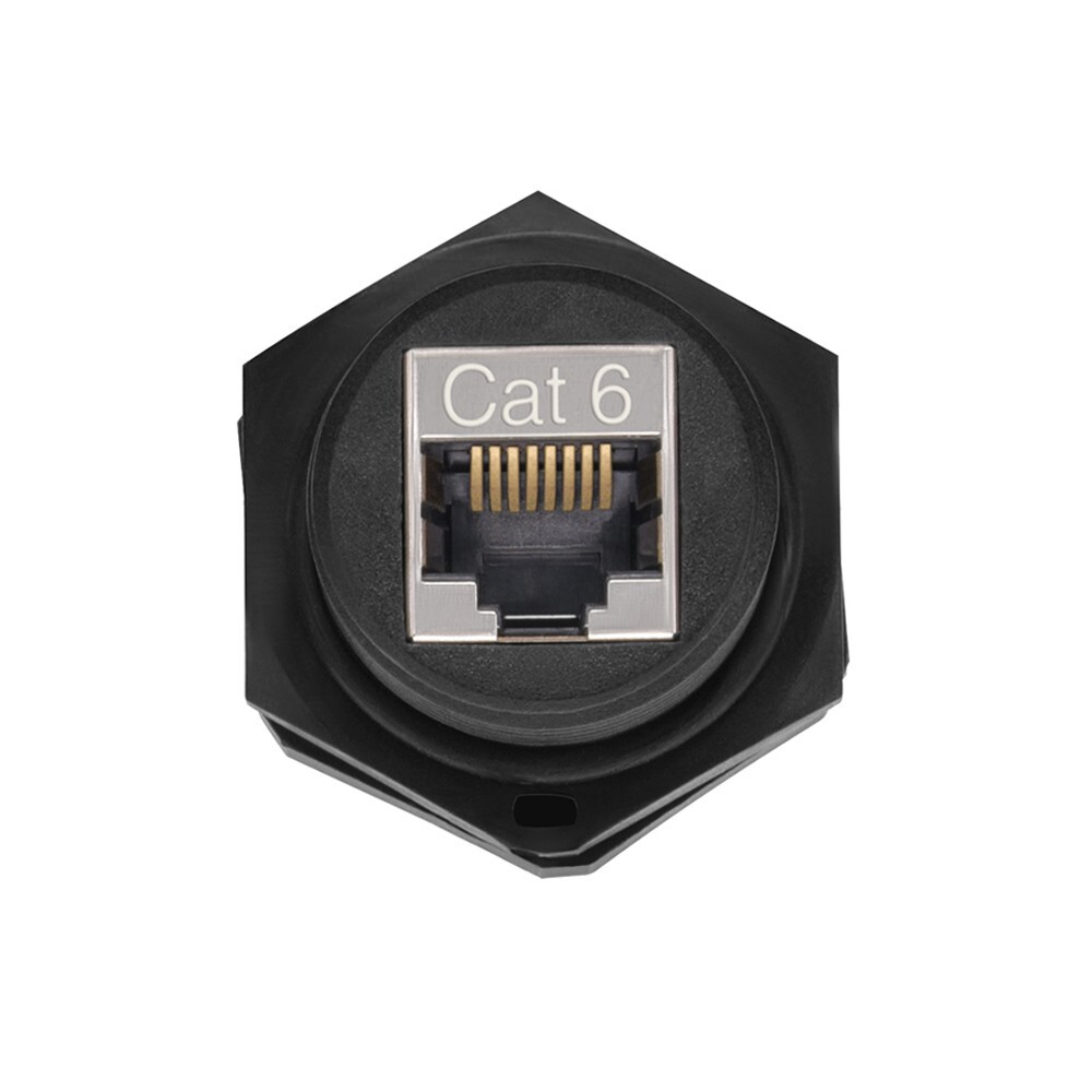 2 Pack - CAT6 RJ45 Outdoor Shielded Waterproof Industrial Panel Mount Coupler