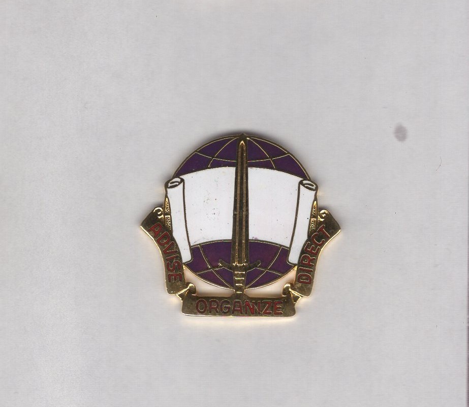 US Army 308th Civil Affairs Brigade crest DUI c/b clutchback badge G-23