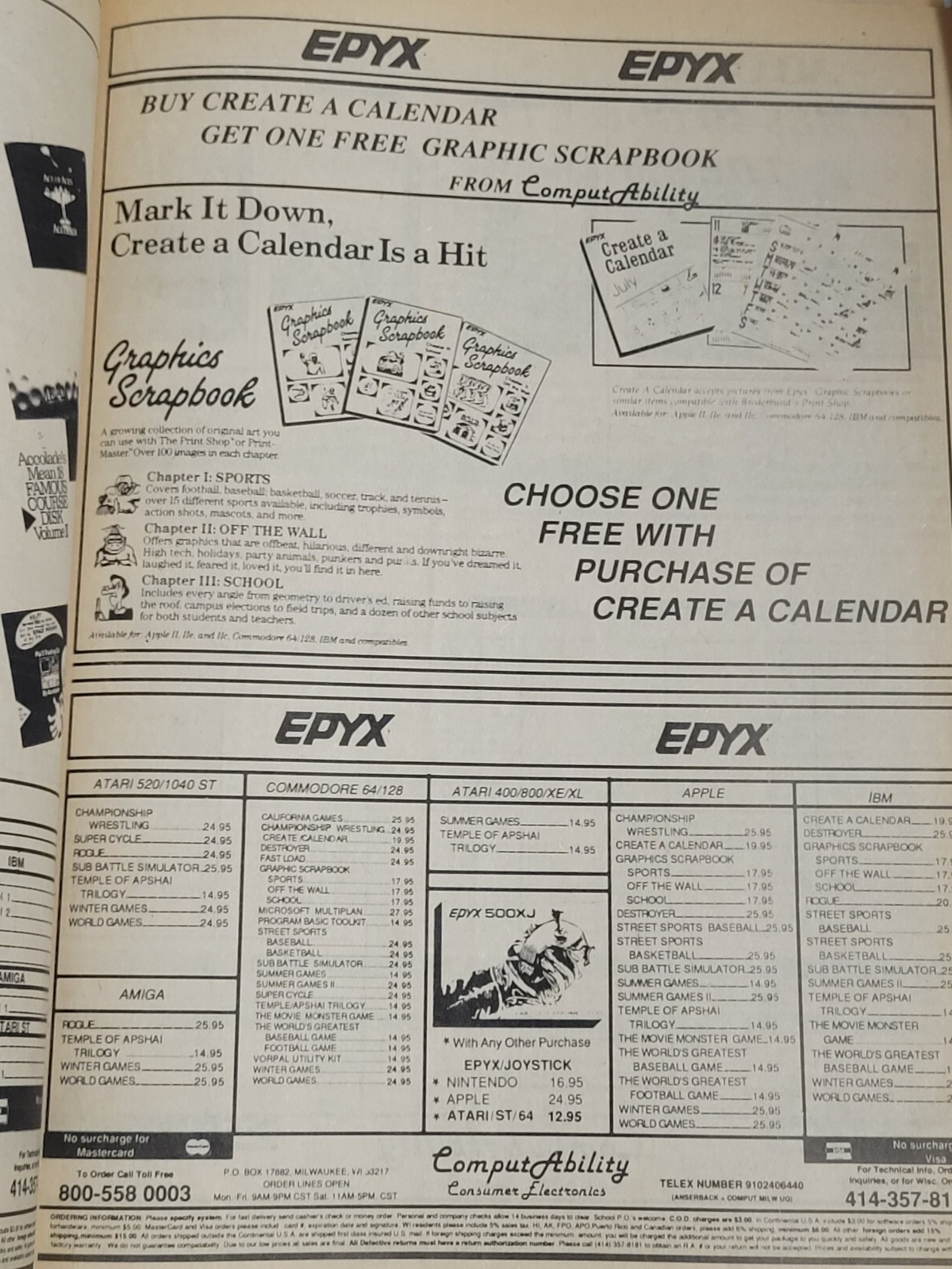 Computability Consumer Electronics (Summer 1987) Software Hardware Catalog VG/VF