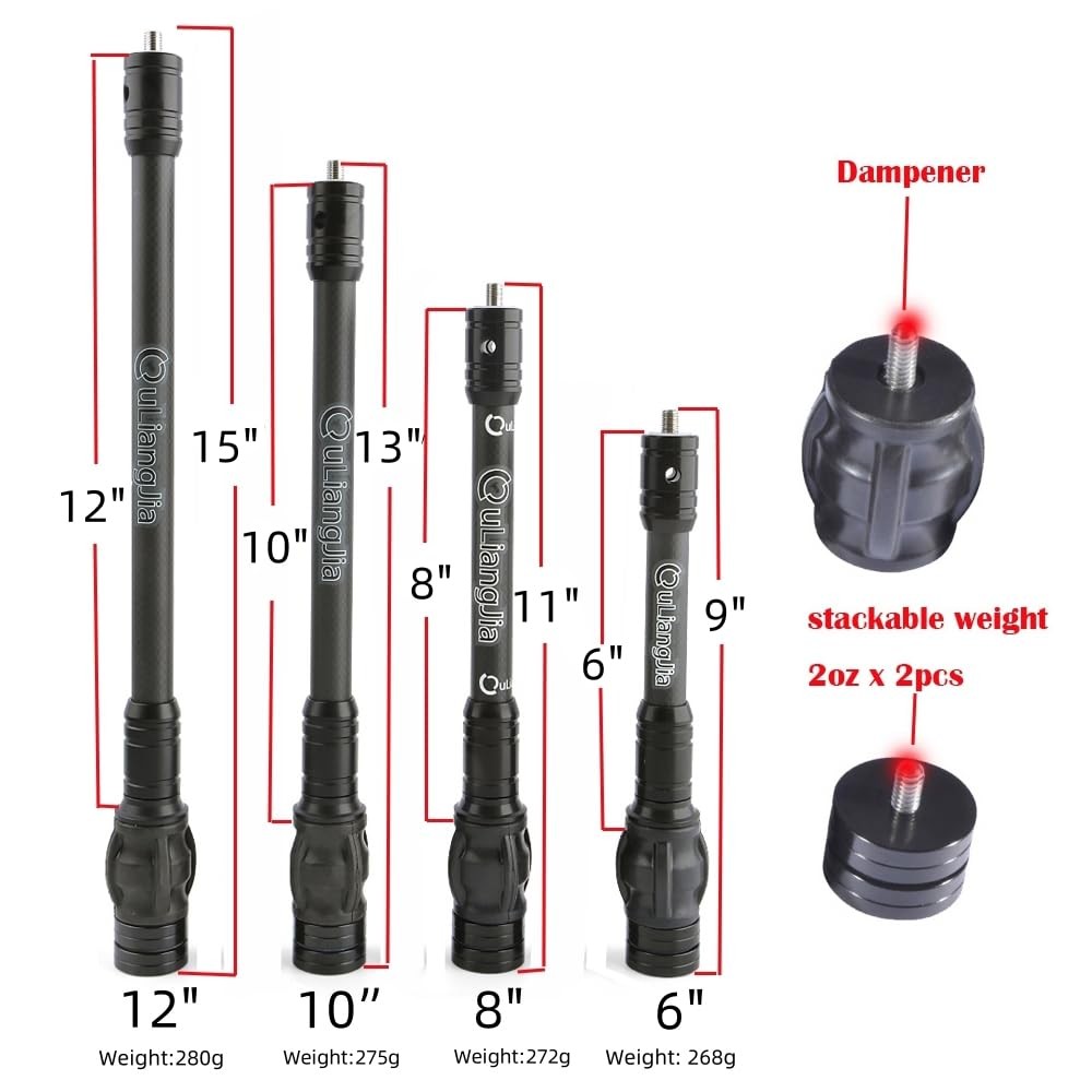 Archery Bow Stabilizer for Compound Bow Carbon Fiber Stabilizer Damping Syste...