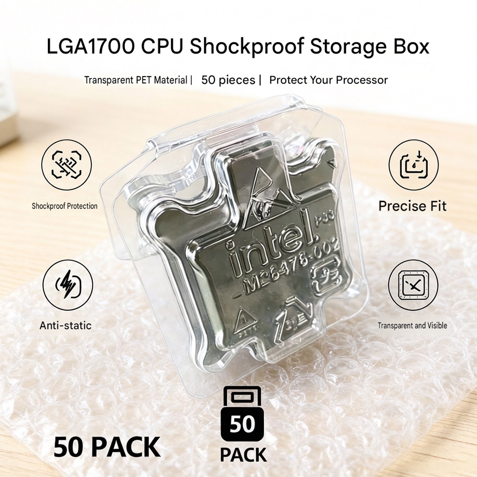 50 PCS Clam Shell For LGA1700 CPU Protective Case New