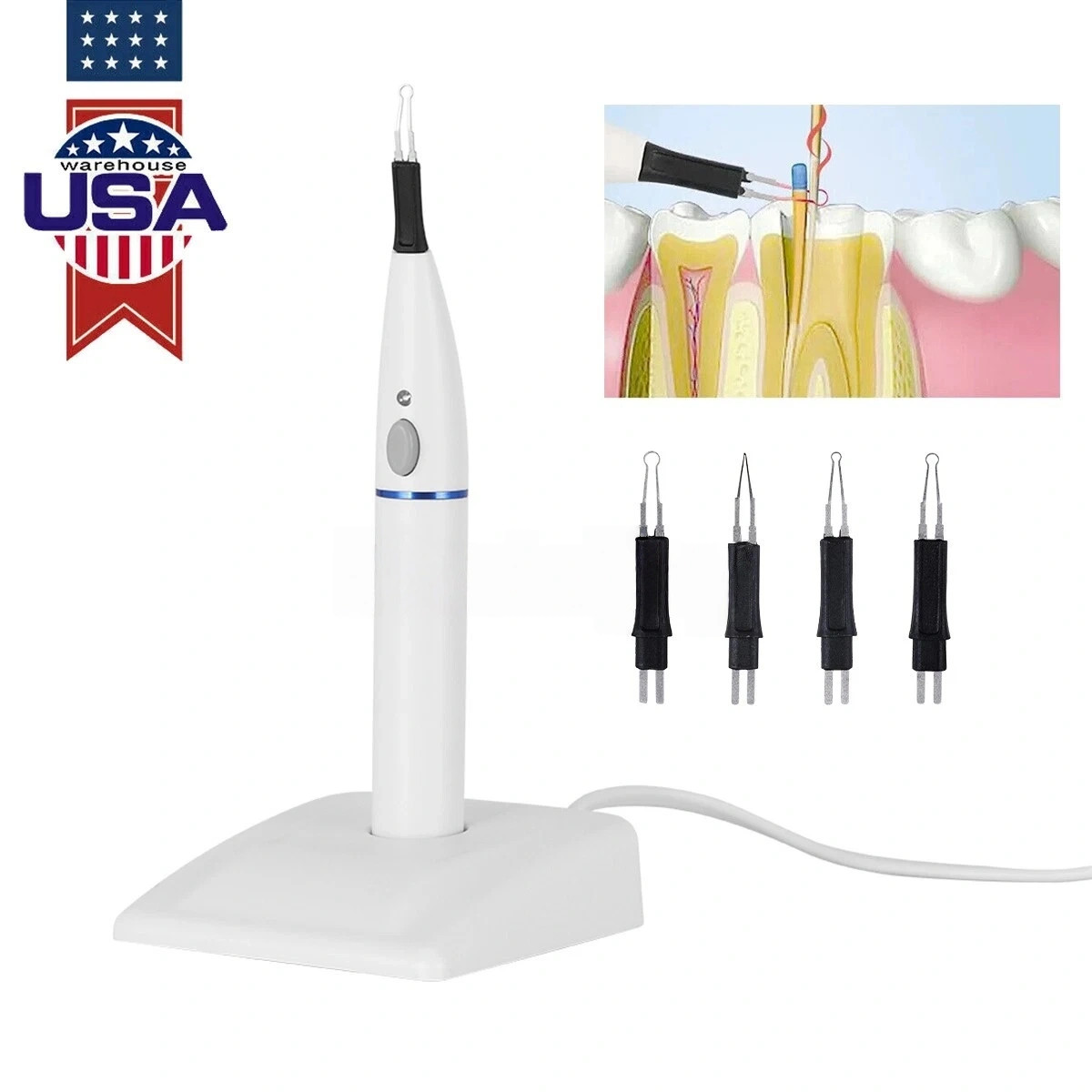 US STOCK Dental Gutta Percha Points Cutter Endo Cordless Gutta Cutter with Tips