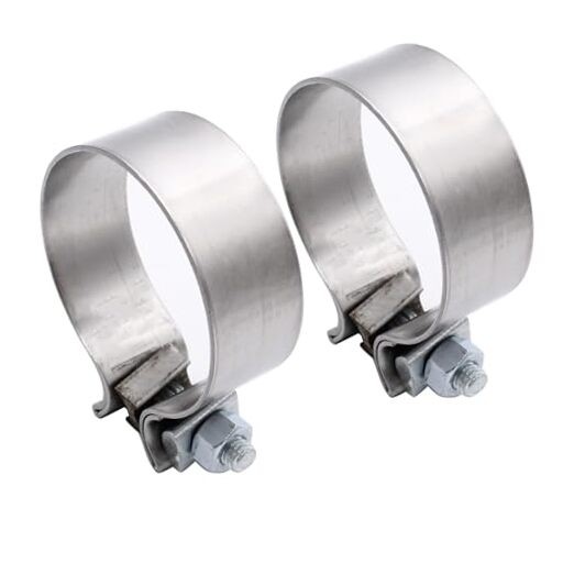 2PCs 3" Stainless Steel Exhausst Clamp T409 Narrow Band Exhaust Clamp Seal Band