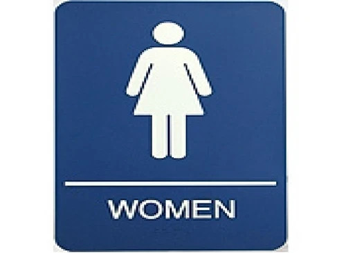 Don-Jo HS-9070-04 DON-JO ADA COMPLIANT SIGN, WOMEN'S ROOM BLUE With Braille 6x9