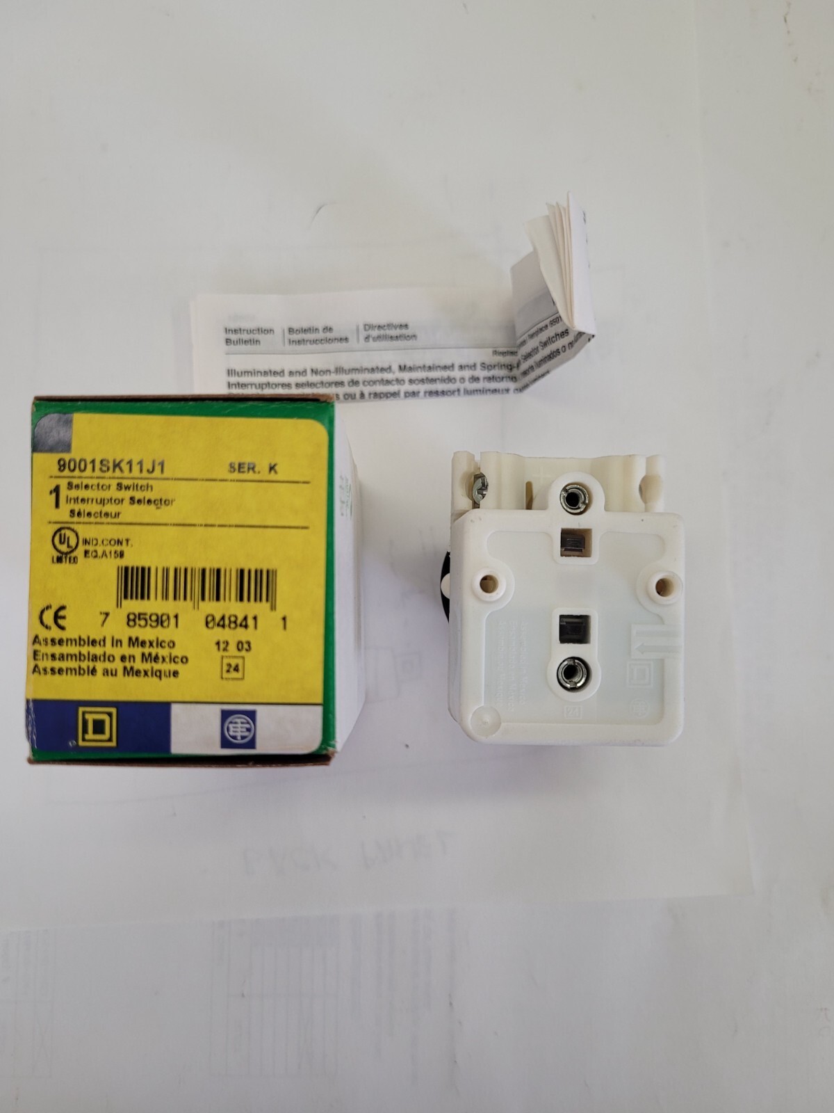 NEW SCHNEIDER 9001 SK11J1 SELECTOR SWITCH 2 POSITION