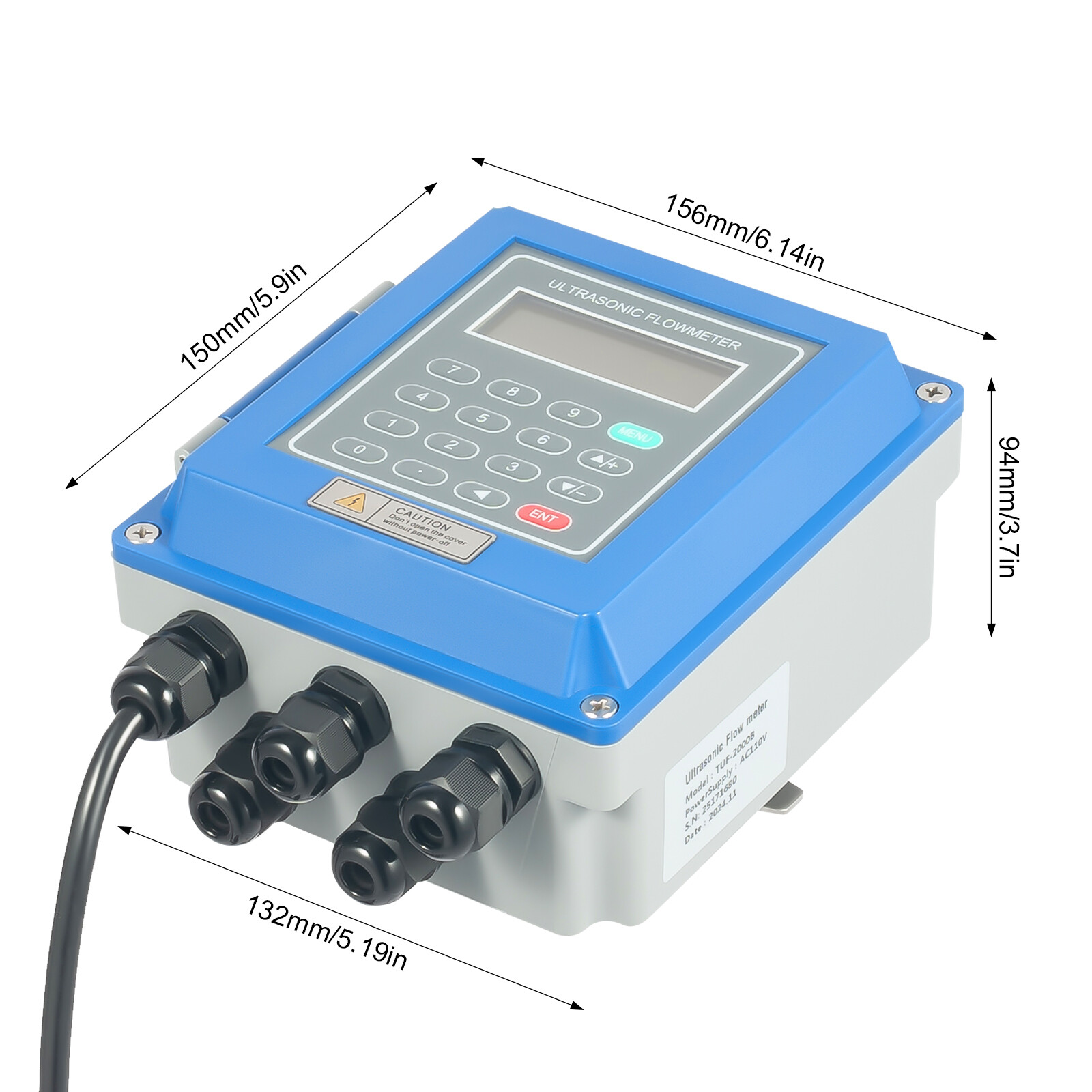TUF-2000B Ultrasonic Flow Meter DN20-700mm Liquid Flowmeter +TM-1 & TS-2 Sensor