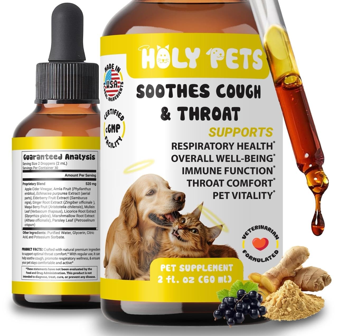 Cough Medicine for Dogs & Cats, Respiratory Infection Support - Sneezing Reli...