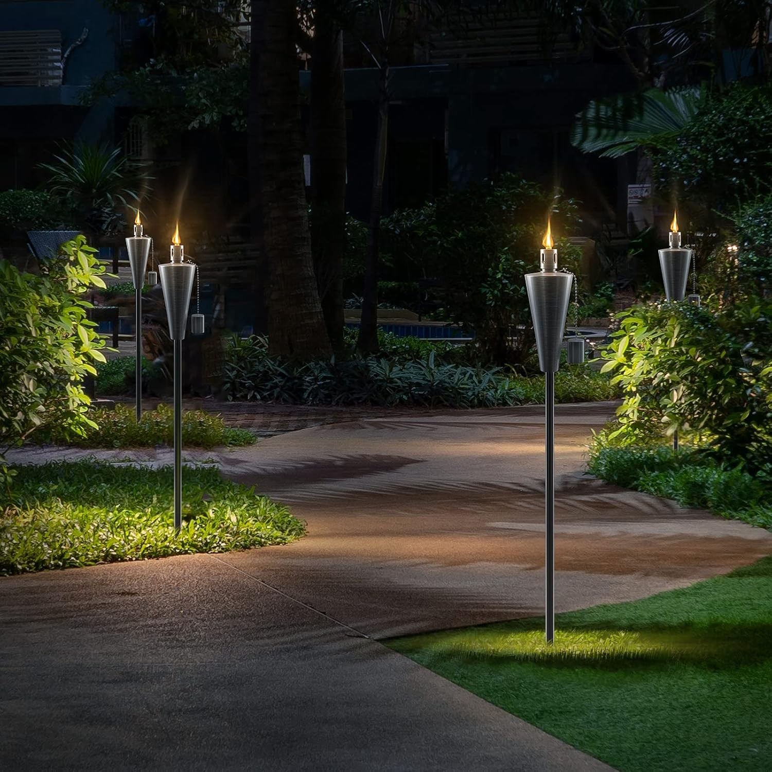 Stainless Steel Torches Outside Outdoor Torches Patio Garden & Yard Lights 5 ft