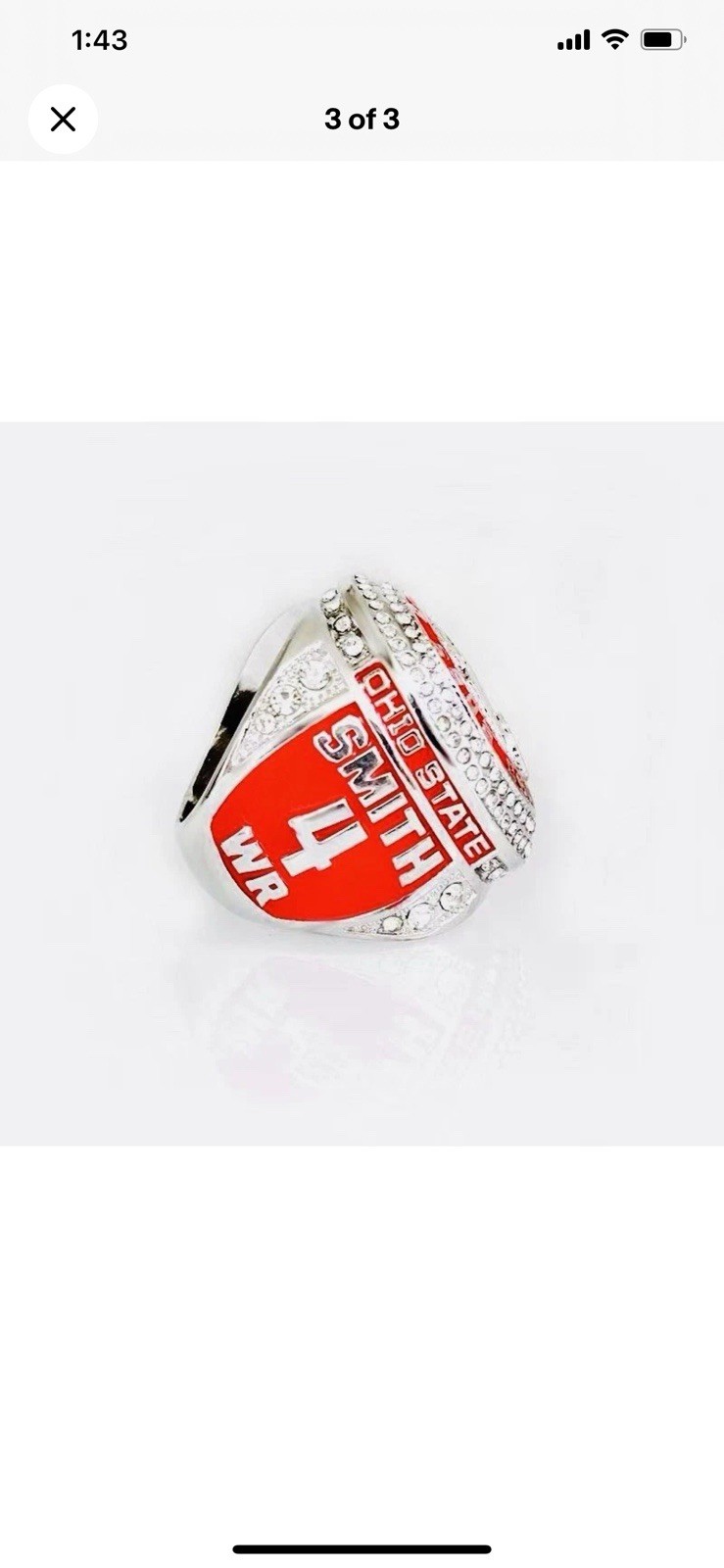 Ohio State Buckeyes 2025 Rose Bowl Championship Ring with Collector Cube