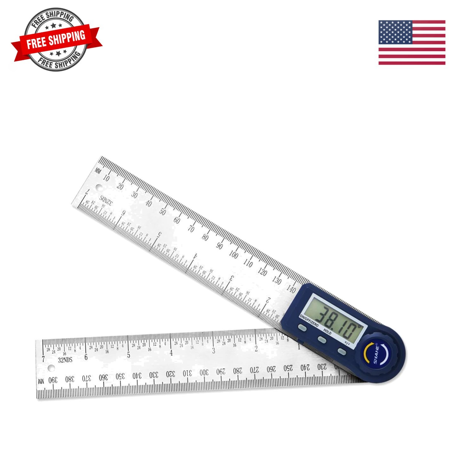 Digital Angle Finder,2 in 1 Digital Protractor, 7 inch / 200mm Stainless Stee...