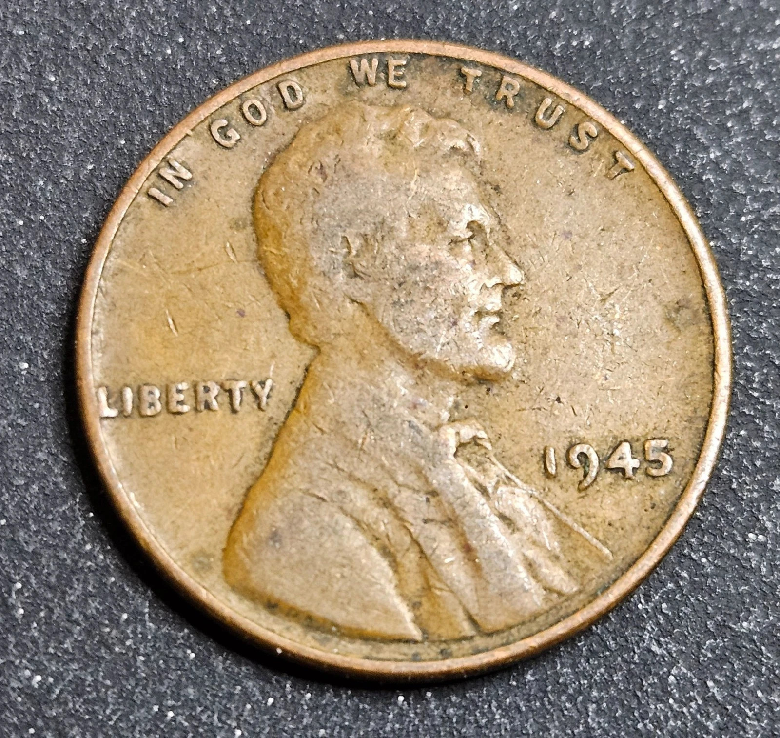 1945 Lincoln Wheat Cent Copper Penny Philadelphia