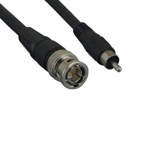 6' Premium BNC Male To RCA Male Video Cable Composite 22AWG 75Ohm CCTV VCR DVR