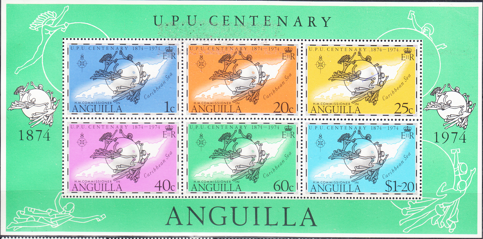 W ANGUILLA 0204a UNIVERSAL POSTAL UNION CENTENARY