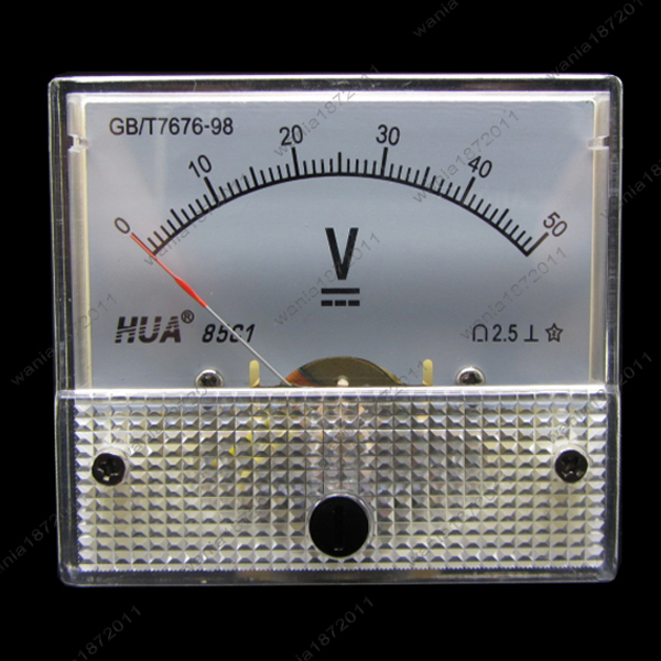 DC 50V Analog Voltmeter Panel Pointer Volt Voltage Meter Gauge 85C1 0-50V DC