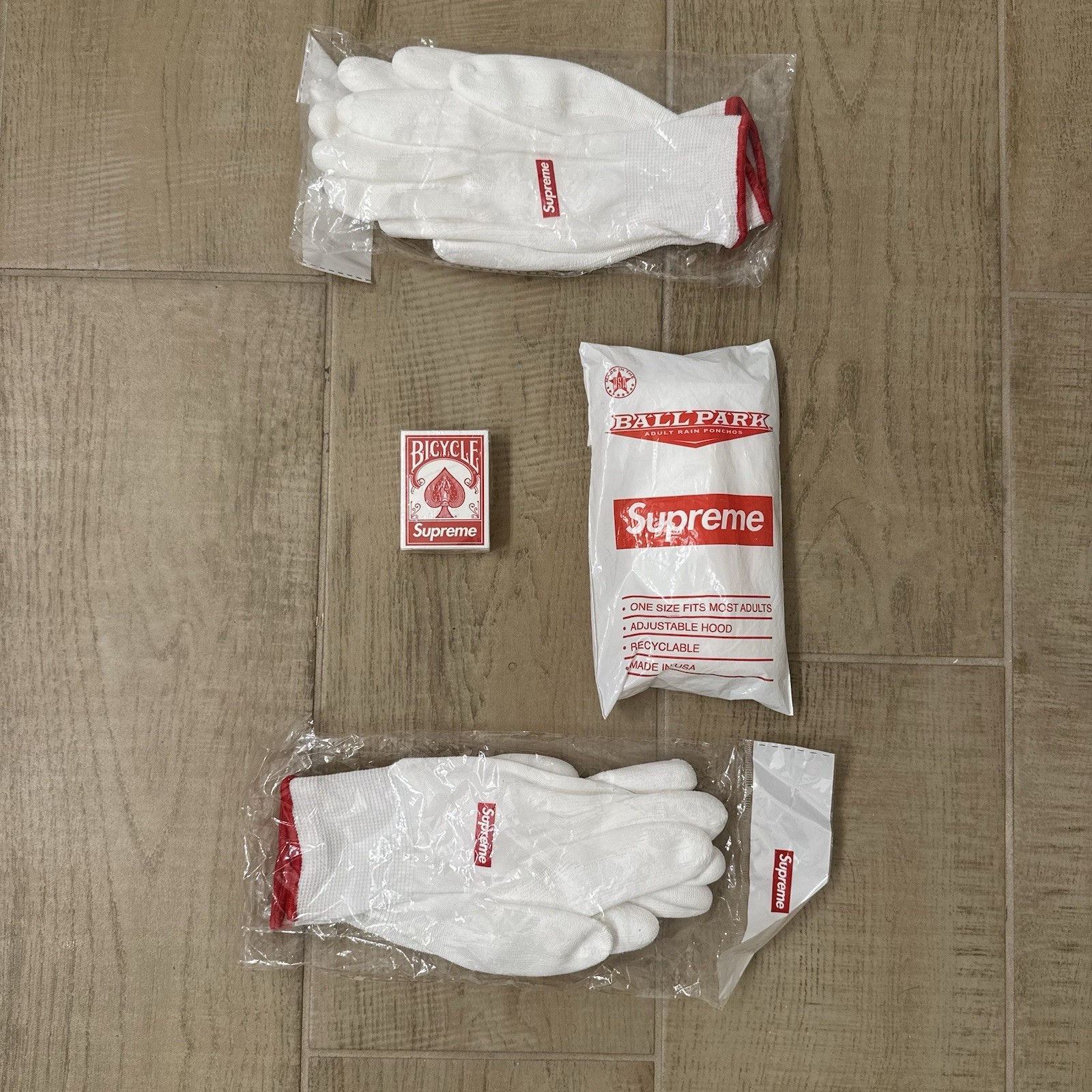 Supreme Cards Poncho Gloves Accessories Lot Brand New Sealed