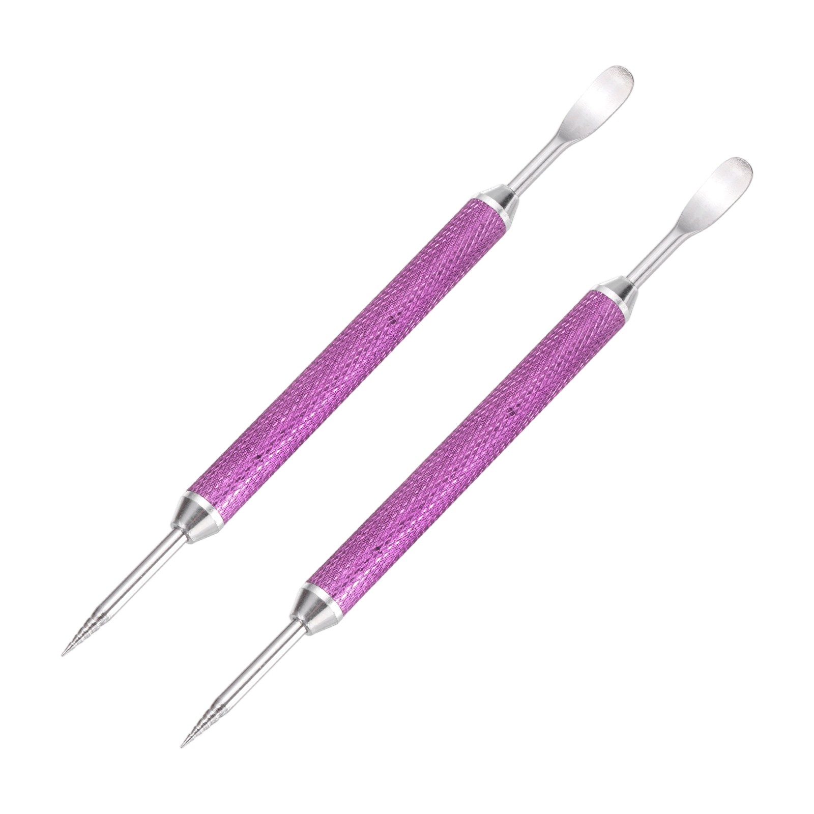 2Pcs Latte Art Pen with Storage Case Stainless Steel Dual-Ended Purple