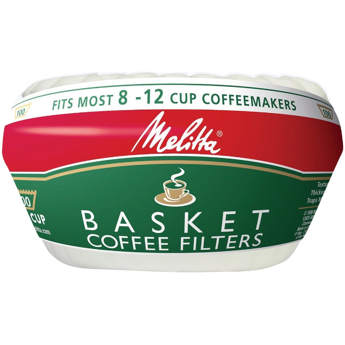 Melitta 8-12 Cup White Basket Coffee Filter (100-Pack) 62993 Melitta 62993