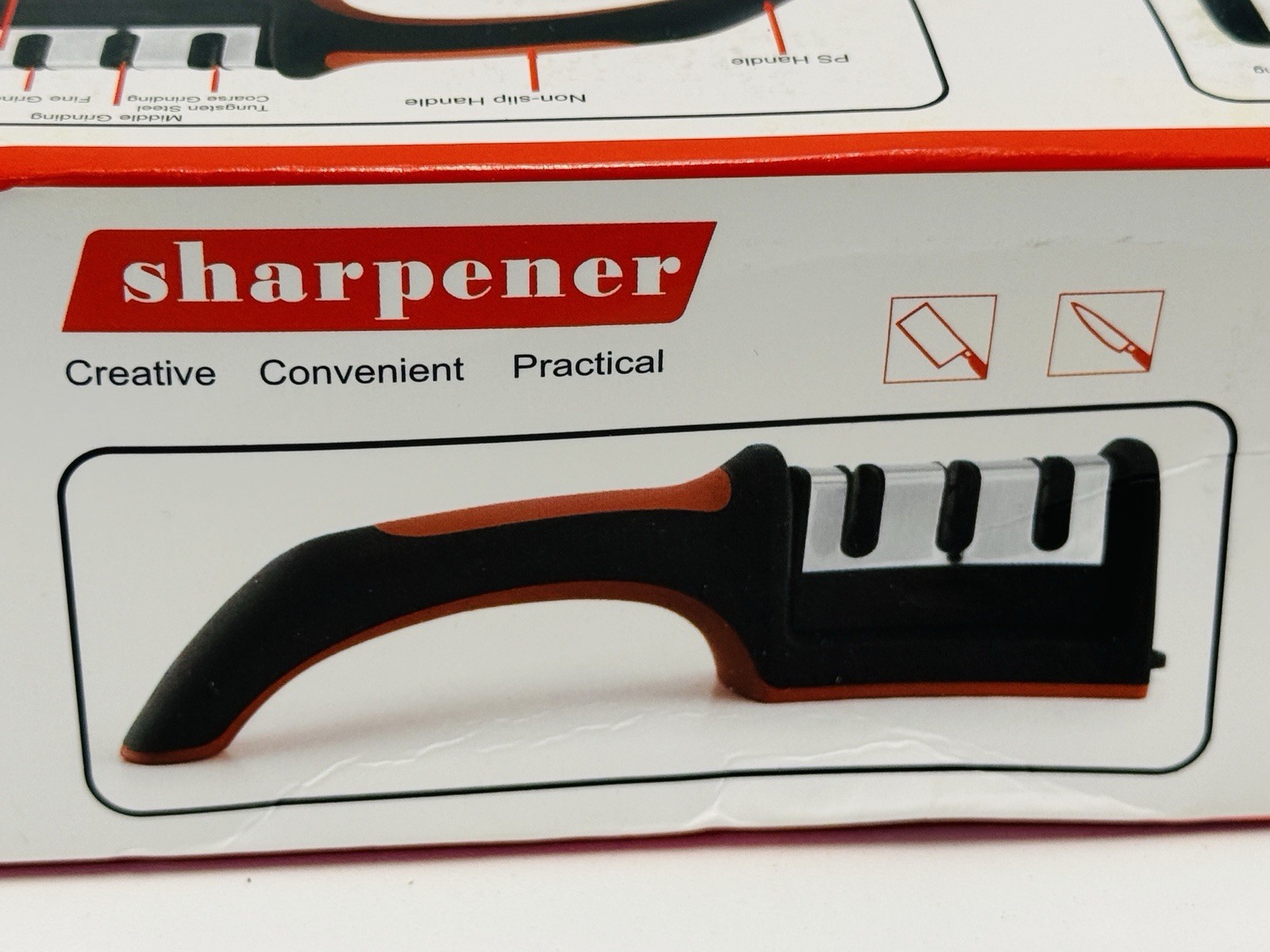 Kitchen Knife Sharpener 3 Stage Manual Tungsten Steel Sharpening Tool Handheld
