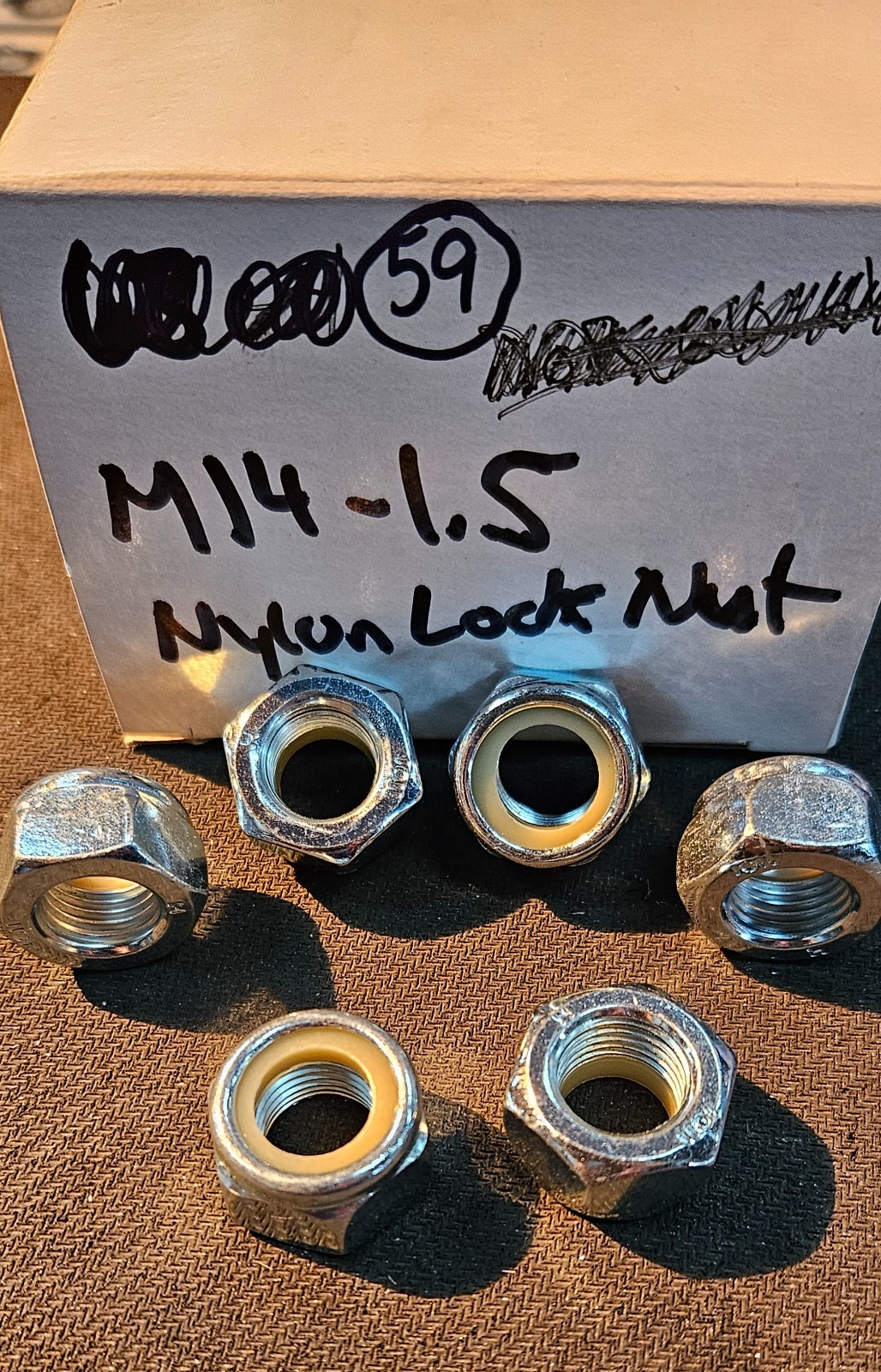 M14-1.5 DIN 985 Nylon Insert Locknuts Zinc Plated - Metric -59 PACK (MSC)