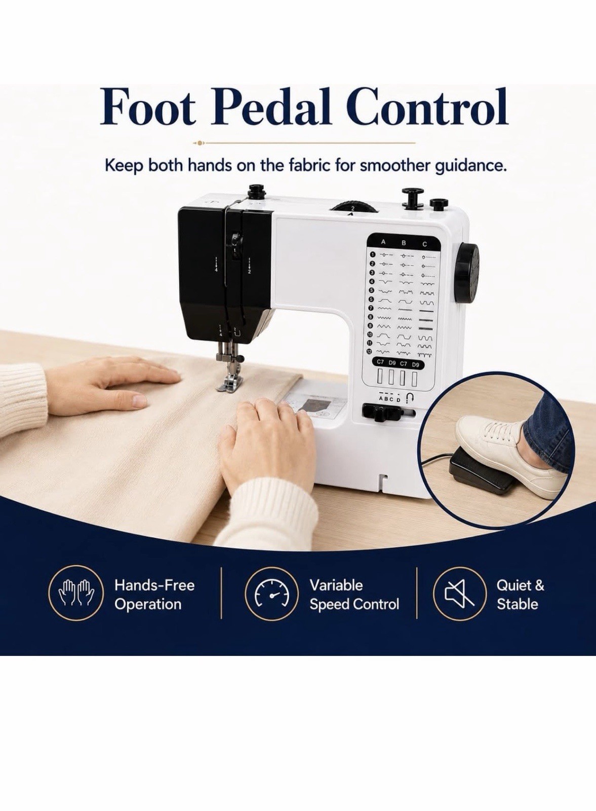 SM-202 Electric Sewing Machine 36 Stitch Extension Table Tested