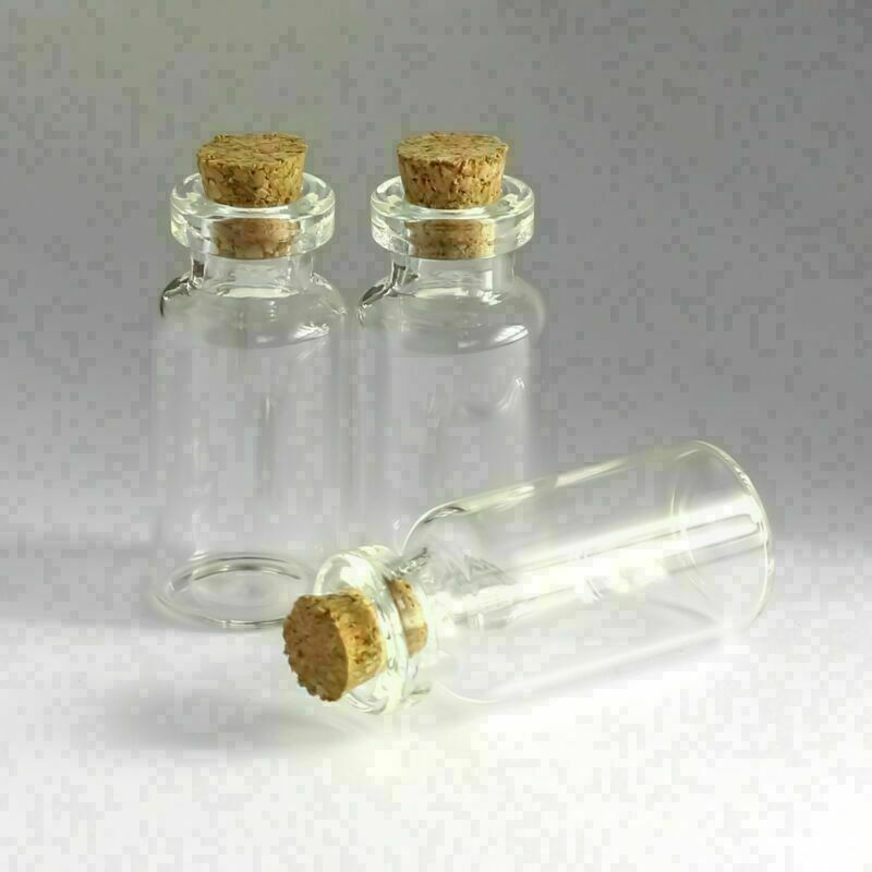 20/50/100pcs 2ml Small Glass Bottles Tiny Empty Clear Vials with Cork New