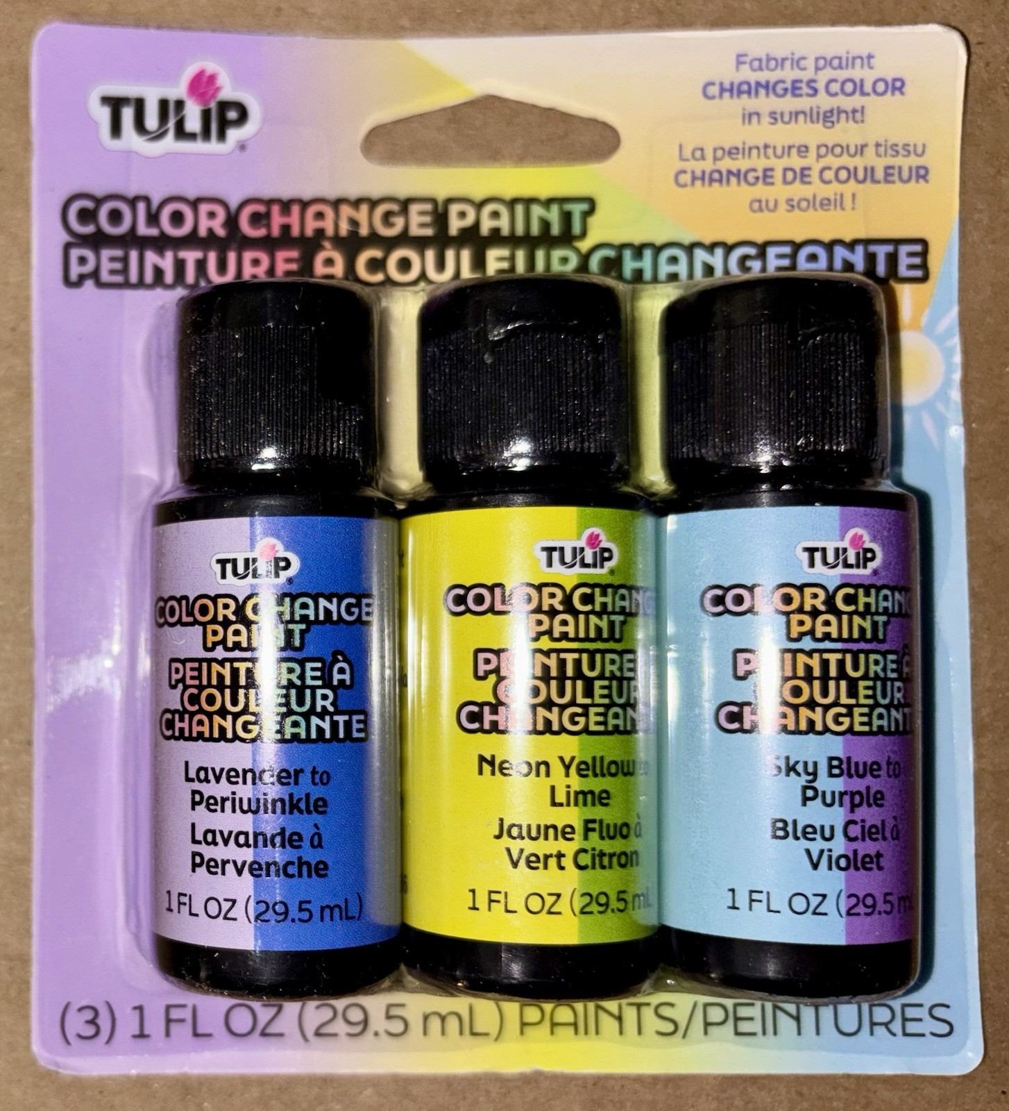 Tulip 3pk Color Change Fabric Paint NEW T-shirt Making Dye Dtf Press Gildan