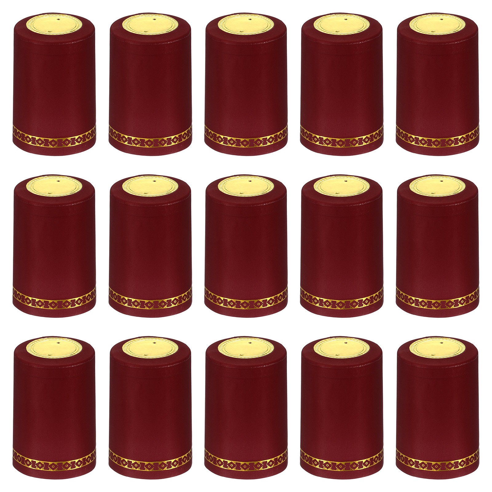50 x PVC Heat Shrink Cap for Wine Bottle 33x50mm Flower Pattern Red