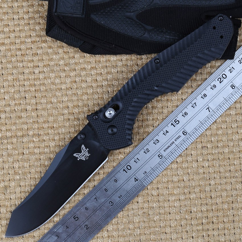 Big Size Camping Hunting Black G10 Handle Axis Lock Pocket Folding Knife New