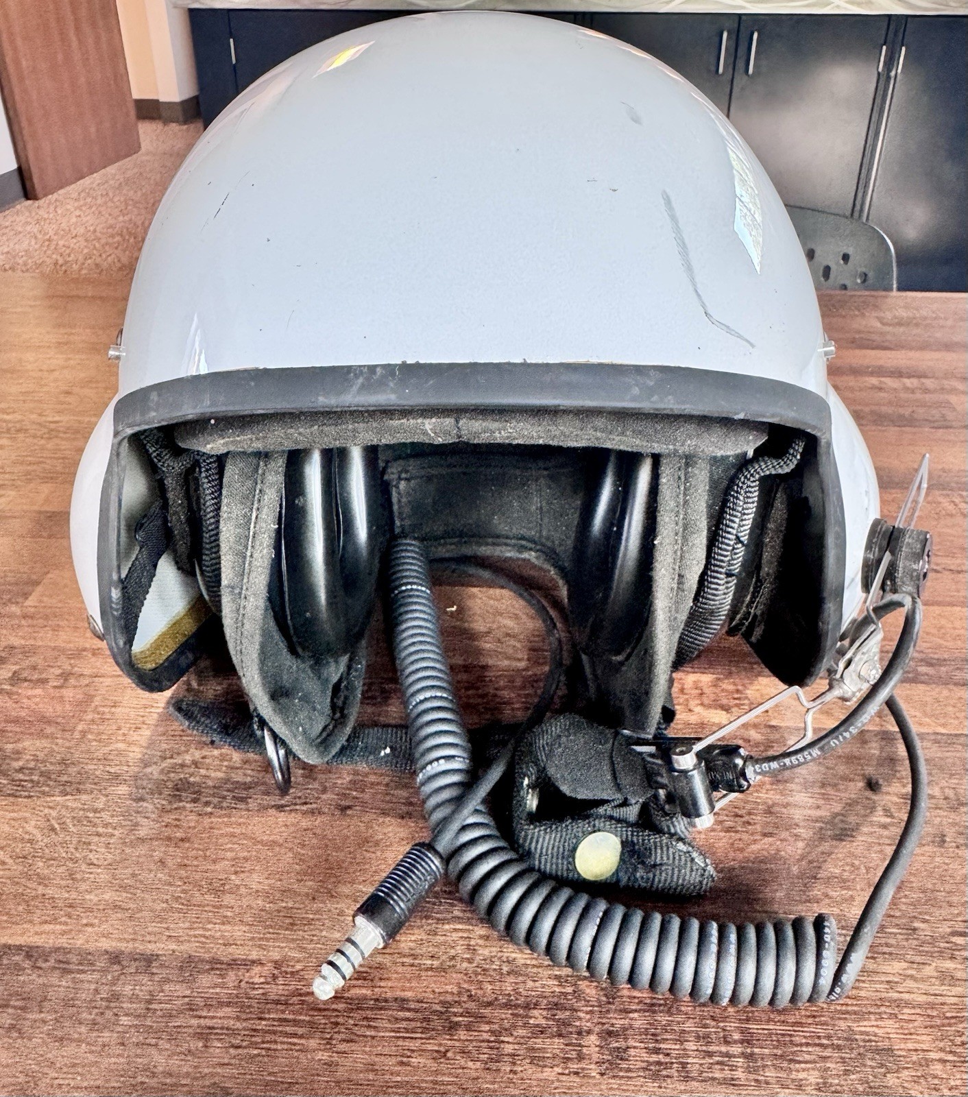 Gentex HGU-56/P Flight Helmet XL White Aircrew Helicopter Helmet w/ Comms