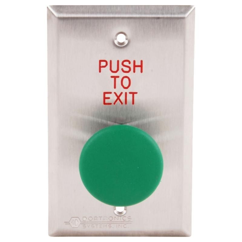 Dortronics 5216-MP23DA/GxE1 Pneumatic Push To Exit Button (Green) NO/NC