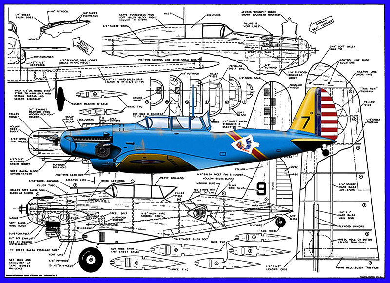 Model Airplane Plans (UC): Consolidated PB-2a 45" 1/12 Scale for .60 (Musciano)