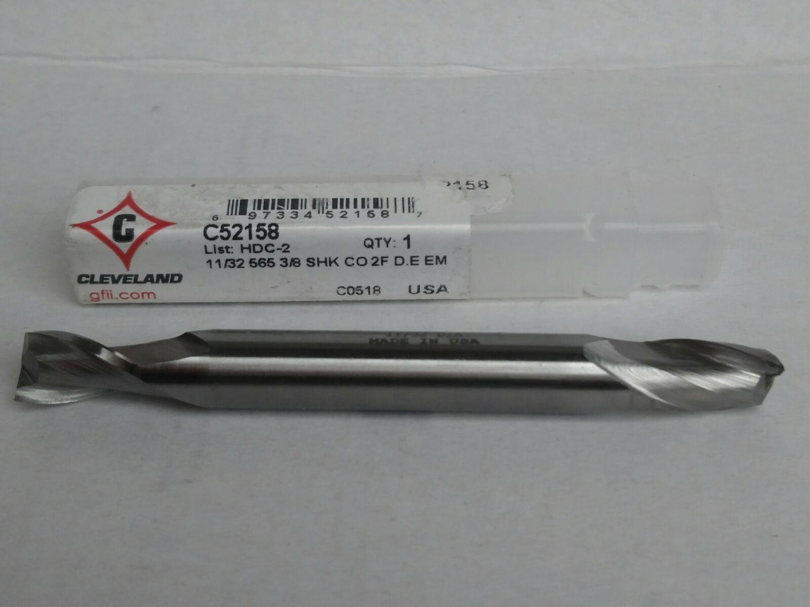 Cleveland C52158 HDC-2 Cobalt Double End 2-Flute Center Cutting Finish End Mill
