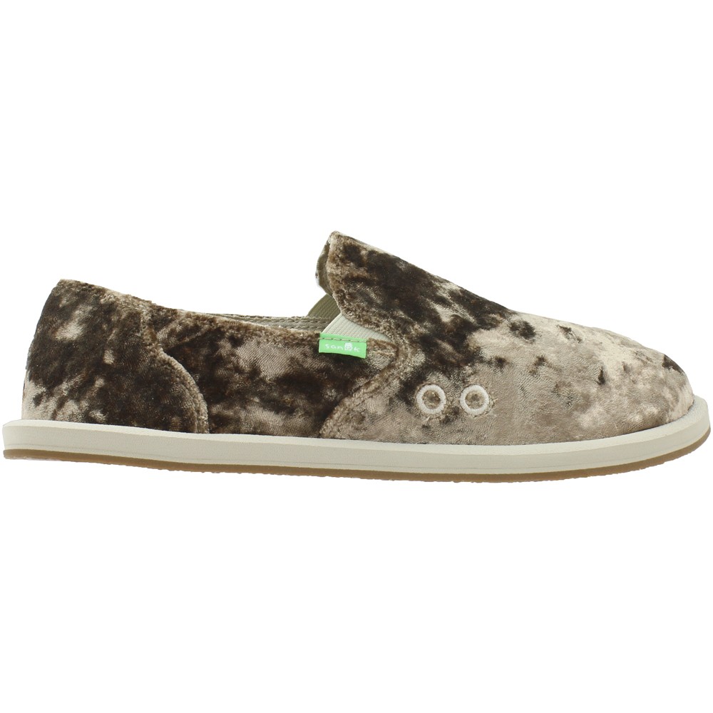 Sanuk Donna Cruz Velvet Slip On  Womens Brown Flats Casual 1105059-CHMP