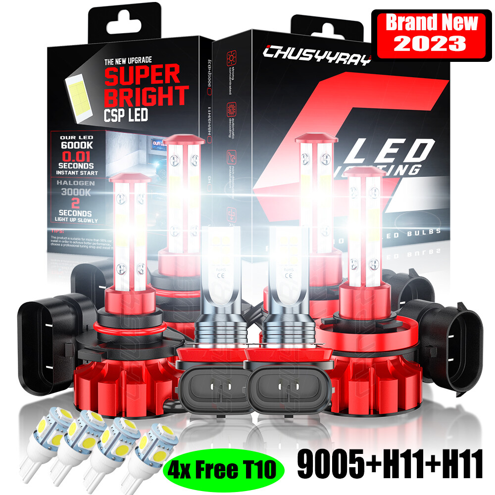 For Honda Accord Coupe 2008 2009 2010-2012 - 6x LED Headlight + Fog Lights Bulbs