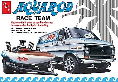 AMT Aqua Rod Race Team 1975 Van, Boat & Trailer - Plastic Model Vehicle Kit