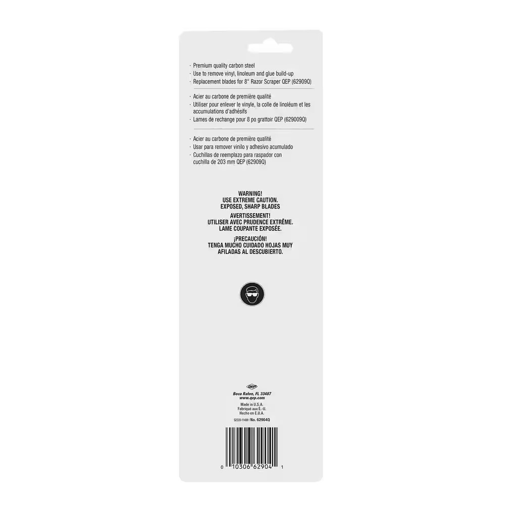 8 In. Replacement Razor Blade for Adjustable Floor Scraper and Stripper (3-Pack)