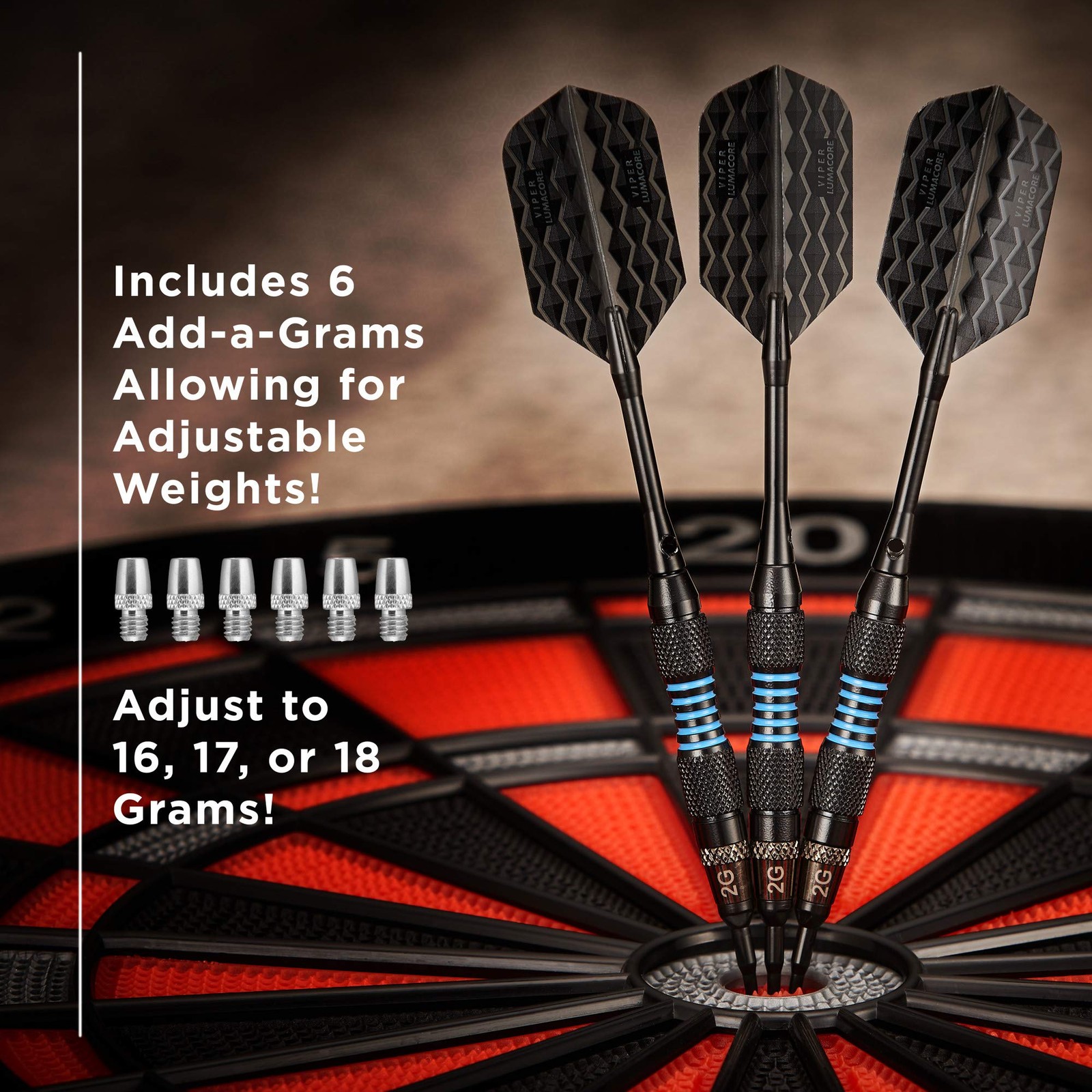 Viper Bobcat Adjustable Weight Soft Tip Dart Set with Case