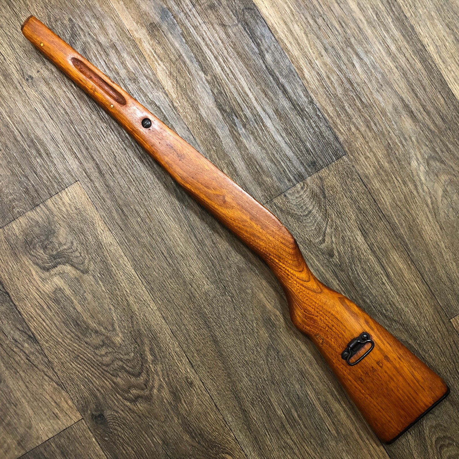 Vintage 70s 80s Chinese Army PLA T56 SKS Rifle Wood Stock, Buttplate & Swivel