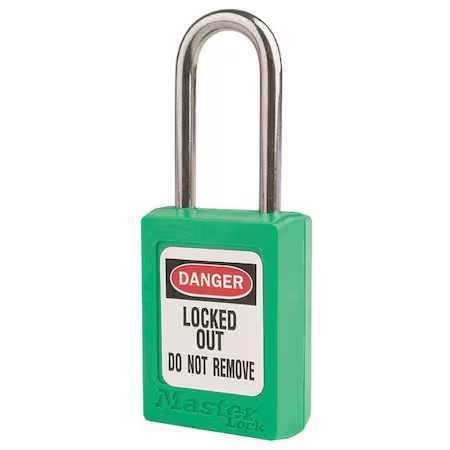 Master Lock S31kas12grn Lockout Padlock, Keyed Alike, Thermoplastic, Green, 1