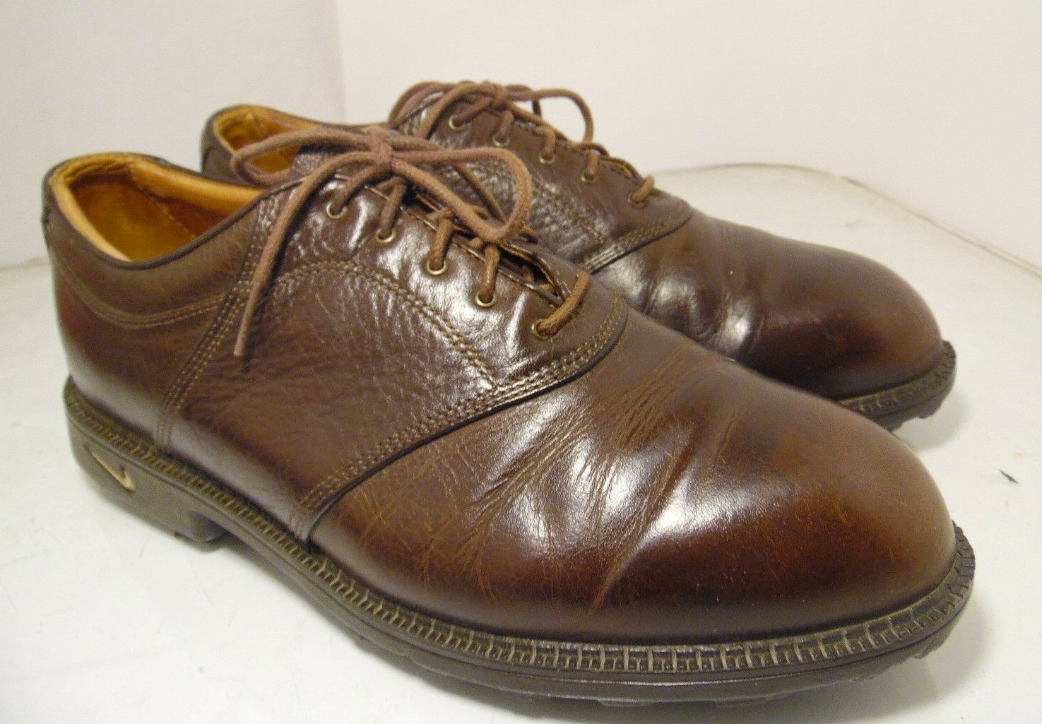Nike Air Comfort Kempshall last Brown Leather Golf Shoes Mens Sz 9.5